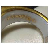 Bernardaud Be Bold Over Disque Vert Mousse Porcelain Ring Size 6