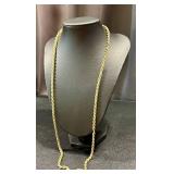 14k Gold Rope Chain Necklace 25 Inch 10.4 Grams