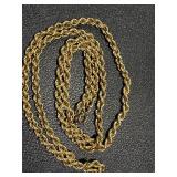 14k Gold Rope Chain Necklace 25 Inch 10.4 Grams