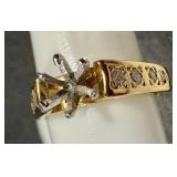 14k Gold Size 5.5 Diamond Accent Ring Mounting