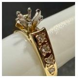 14k Gold Size 5.5 Diamond Accent Ring Mounting
