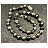 18 Inch Tahitian Baroque Pearl Necklace with 14K White Gold Diamond Clasp