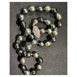 18 Inch Tahitian Baroque Pearl Necklace with 14K White Gold Diamond Clasp