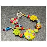 Handblown Glass Bead Jewelry Set: Necklace, Earrings, and Bracelets