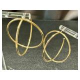 Pair of 14k Gold Geometric Hoop Earrings