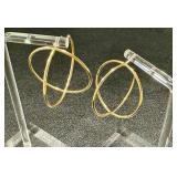 Pair of 14k Gold Geometric Hoop Earrings