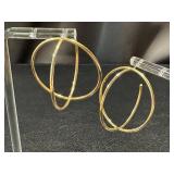 Pair of 14k Gold Geometric Hoop Earrings