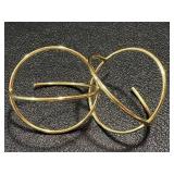 Pair of 14k Gold Geometric Hoop Earrings