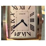 Coach Stainless Steel Swiss Made Watch with Red Leather Band