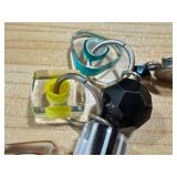 Joshua Benbassat Art Glass Beaded Bracelet, 7 Inch, Sterling Silver Clasp