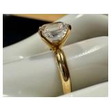 14k Gold Ring with Large CZ Stone, Size 7