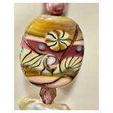 Handcrafted Art Glass Necklace with Handblown Beads, 19 Inches