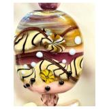 Handcrafted Art Glass Necklace with Handblown Beads, 19 Inches