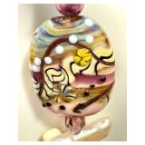 Handcrafted Art Glass Necklace with Handblown Beads, 19 Inches