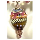 Handcrafted Art Glass Necklace with Handblown Beads, 19 Inches