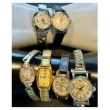 Lot of 6 Assorted Vintage Ladies Watches Cameron Turler Vantage Seiko Elgin Imperial