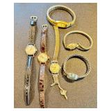 Lot of 6 Assorted Vintage Ladies Watches Cameron Turler Vantage Seiko Elgin Imperial