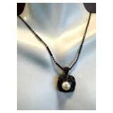 Sterling Silver and Pearl Pendant Necklace, 18 Inches