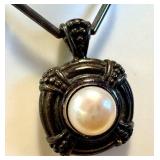 Sterling Silver and Pearl Pendant Necklace, 18 Inches