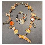 Artisan Handblown Glass Bead Boho Necklace and Bracelet Set