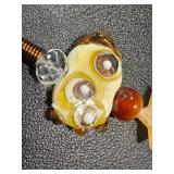 Artisan Handblown Glass Bead Boho Necklace and Bracelet Set
