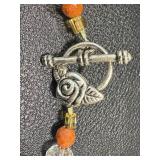 Artisan Handblown Glass Bead Boho Necklace and Bracelet Set