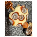 Artisan Handblown Glass Bead Boho Necklace and Bracelet Set