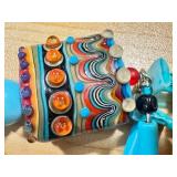 Set of 2 Artisan Lampwork Glass Bead Bracelets