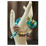 Set of 2 Artisan Lampwork Glass Bead Bracelets