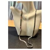 Monet Silver-Tone 24-Inch Square Link Chain Necklace