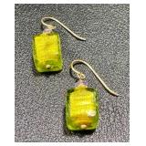 Art Glass Bead Bracelet and Earring Set, 7.5 Inch Bracelet