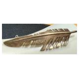 Sterling Silver Feather Brooch Pin