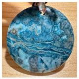 Set of 3 Dyed Blue Lace Agate Pendants with Toggles