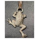 Brighton Frog Keychain with Leather Accent