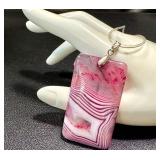 Dyed Lace Agate Pendant with Toggle 18GF