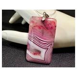 Dyed Lace Agate Pendant with Toggle 18GF