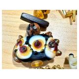 Handblown Art Glass Lampwork Bead Bracelet 8 Inch