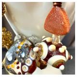 Handblown Art Glass Lampwork Bead Bracelet 8 Inch