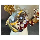 Handblown Art Glass Lampwork Bead Bracelet 8 Inch