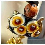 Handblown Art Glass Lampwork Bead Bracelet 8 Inch