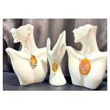 Set of 3 Agate Slice Pendants with Metal Bails