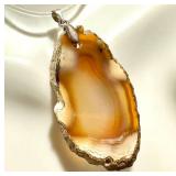 Set of 3 Agate Slice Pendants with Metal Bails