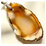 Set of 3 Agate Slice Pendants with Metal Bails