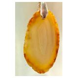 Set of 3 Agate Slice Pendants with Metal Bails