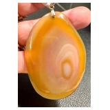 Set of 3 Agate Slice Pendants with Metal Bails