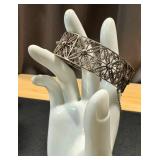 Vintage 830S Silver Filigree Bracelet with Safety Chain