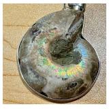 Set of 3 Ammonite and Orthoceras Fossil Pendants