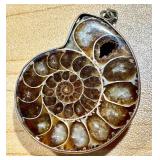 Set of 3 Ammonite and Orthoceras Fossil Pendants