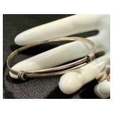 Sterling Silver Bracelet Set with Malachite Ring Size 7