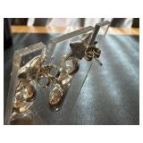 Sterling Silver Star and Crescent Moon Dangle Earrings, 1.75 Inch Drop